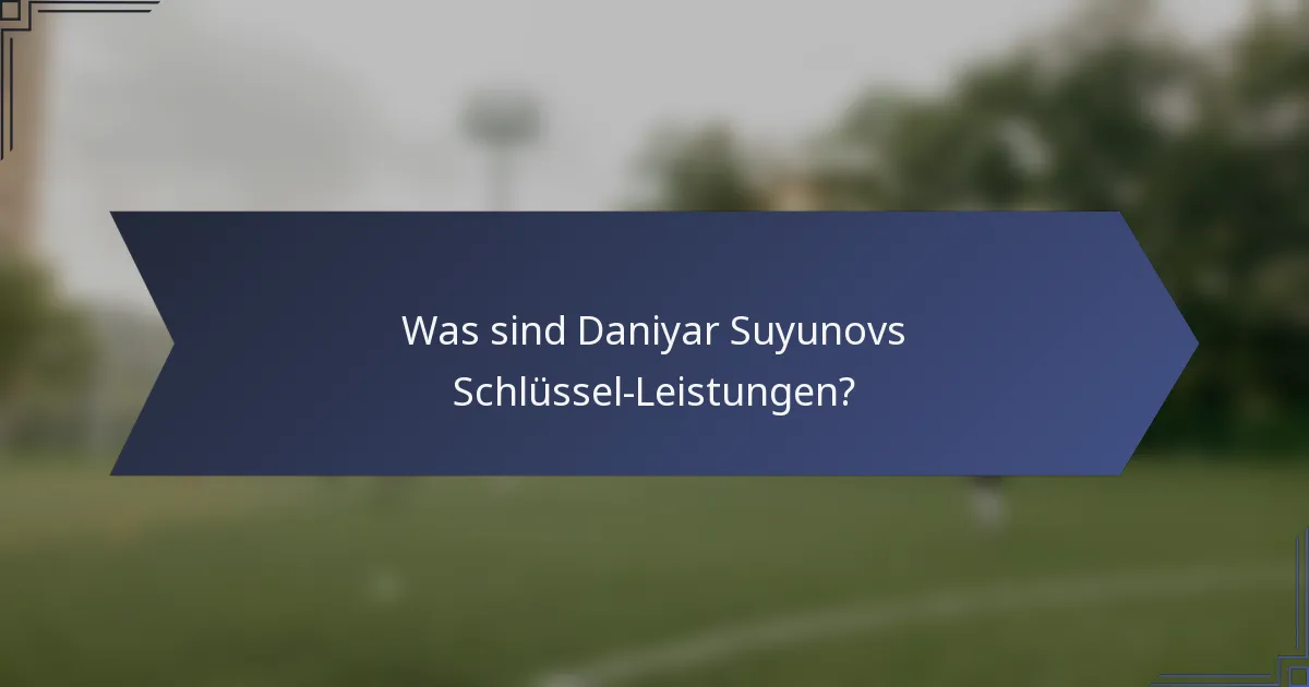 Was sind Daniyar Suyunovs Schlüssel-Leistungen?