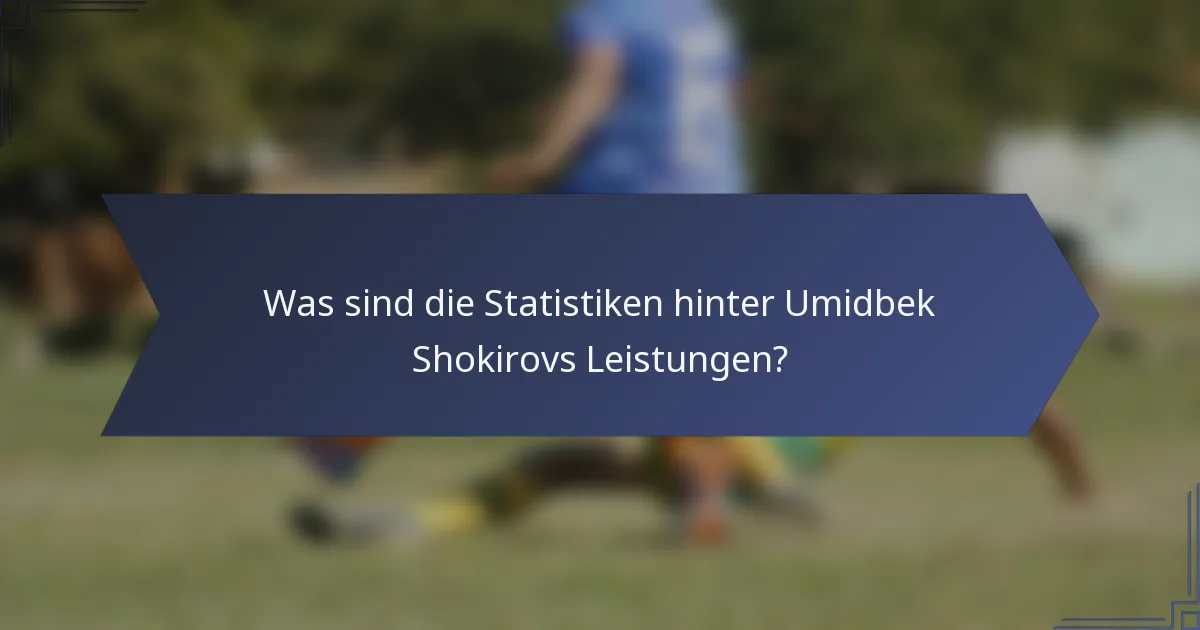 Was sind die Statistiken hinter Umidbek Shokirovs Leistungen?