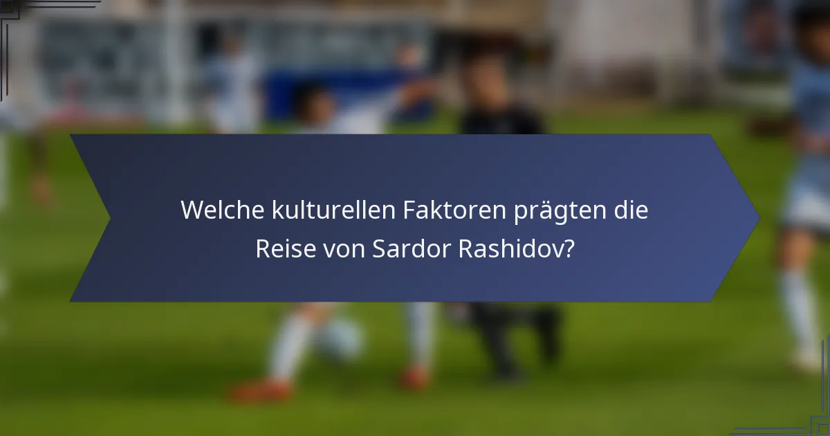 Welche kulturellen Faktoren prägten die Reise von Sardor Rashidov?