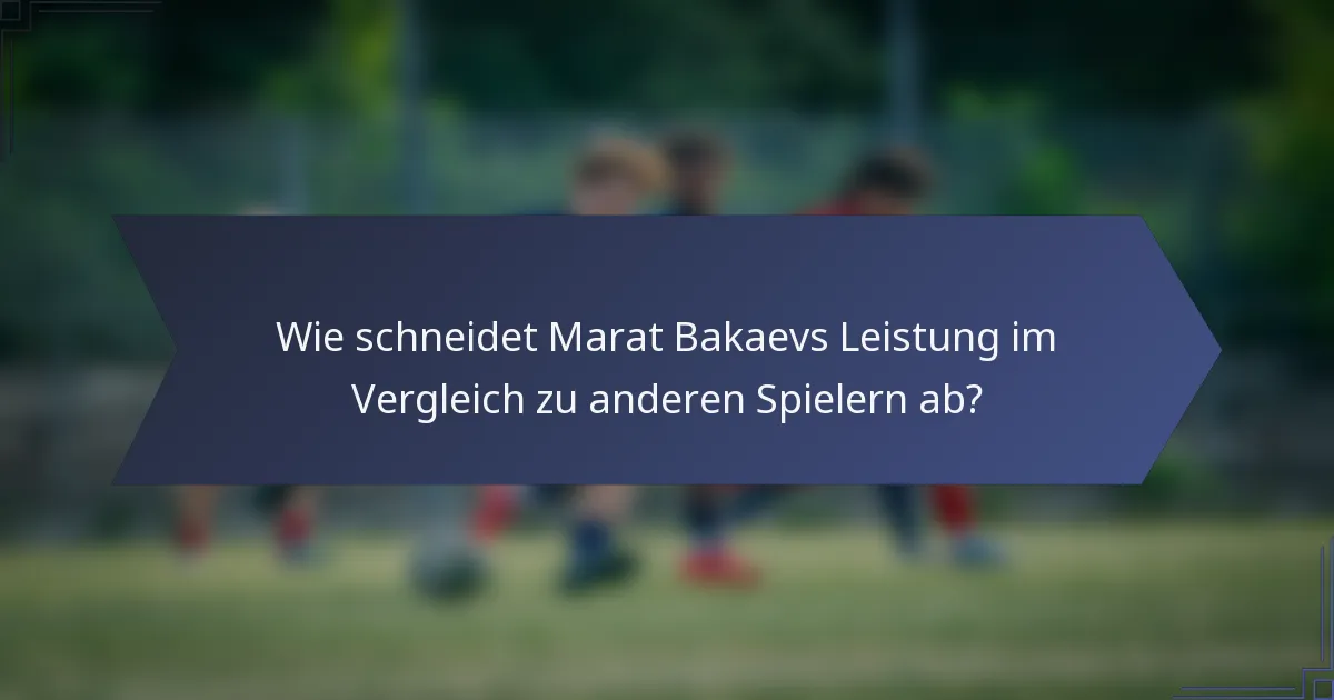 Wie schneidet Marat Bakaevs Leistung im Vergleich zu anderen Spielern ab?