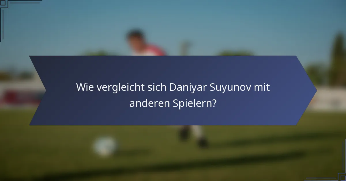 Wie vergleicht sich Daniyar Suyunov mit anderen Spielern?